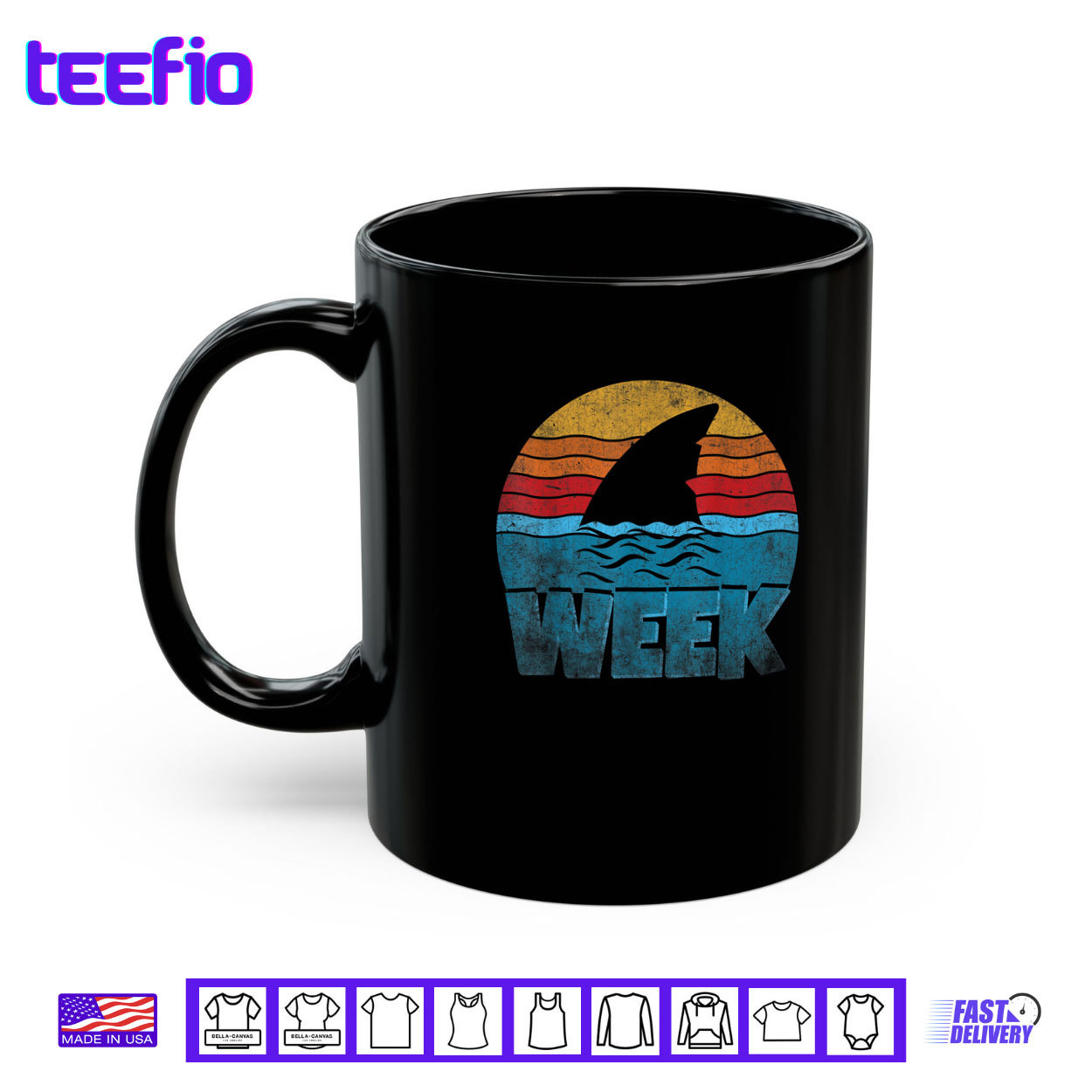 Retro Shark Fin Week 2025 Shark Lover Ocean Wildlife Summer Shirt Retro Shark Fin Week 2025 Shark Lover Ocean Wildlife Summer Shirt