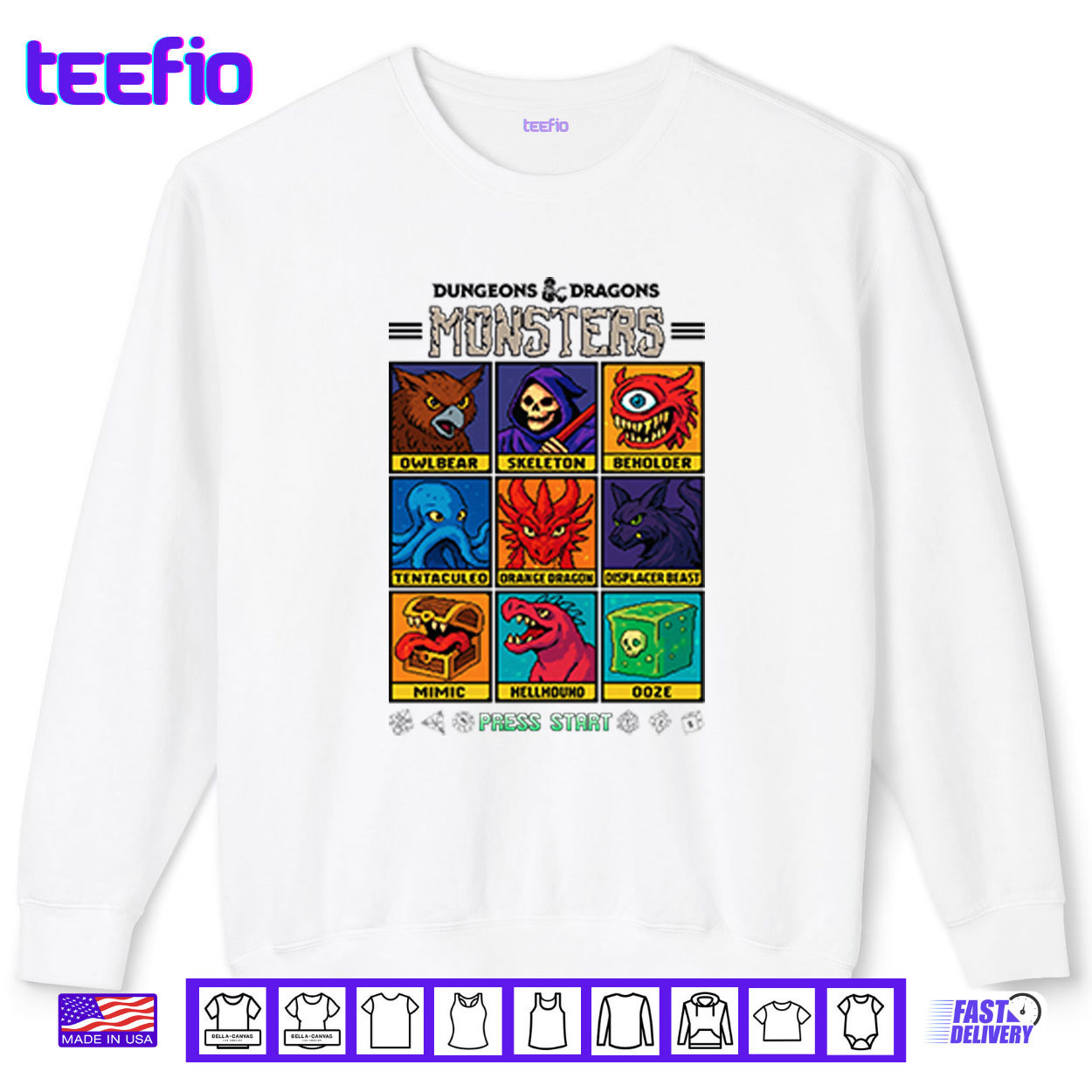 Dungeons & Dragons Wizards Of The Coast Monster Select Menu Shirt Dungeons & Dragons Wizards Of The Coast Monster Select Menu Shirt