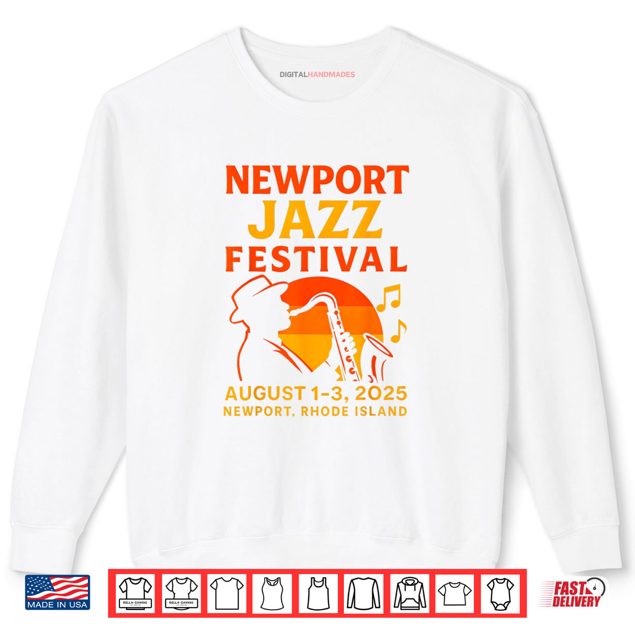 Newport Jazz Festival 2025 Sunset Saxophone Silhouette Shirt Newport Jazz Festival 2025 Sunset Saxophone Silhouette Shirt