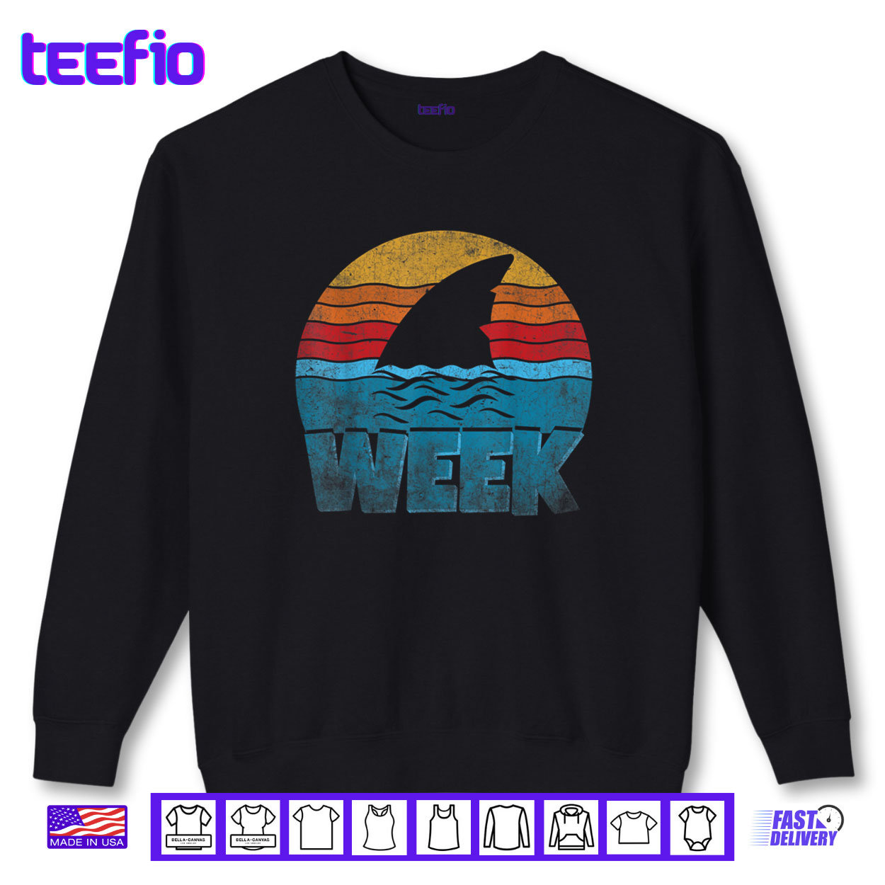 Retro Shark Fin Week 2025 Shark Lover Ocean Wildlife Summer Shirt Retro Shark Fin Week 2025 Shark Lover Ocean Wildlife Summer Shirt
