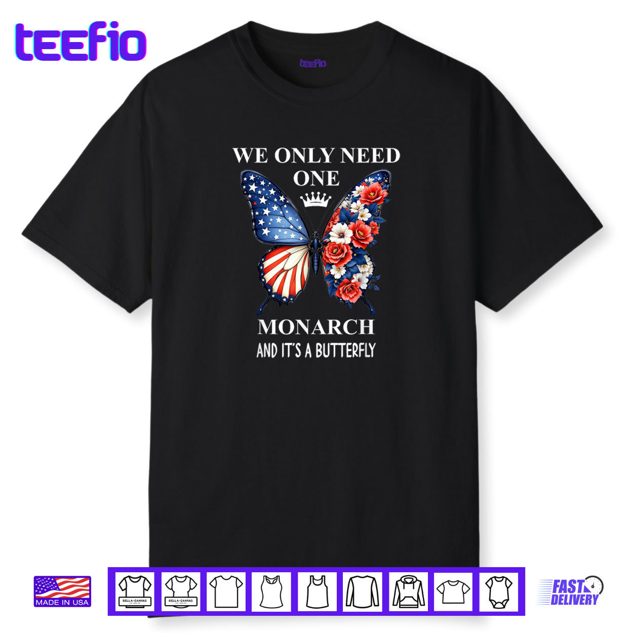 We Only Need One Monarch Its Butterfly Immigration No Kings Shirt We Only Need One Monarch Its Butterfly Immigration No Kings Shirt