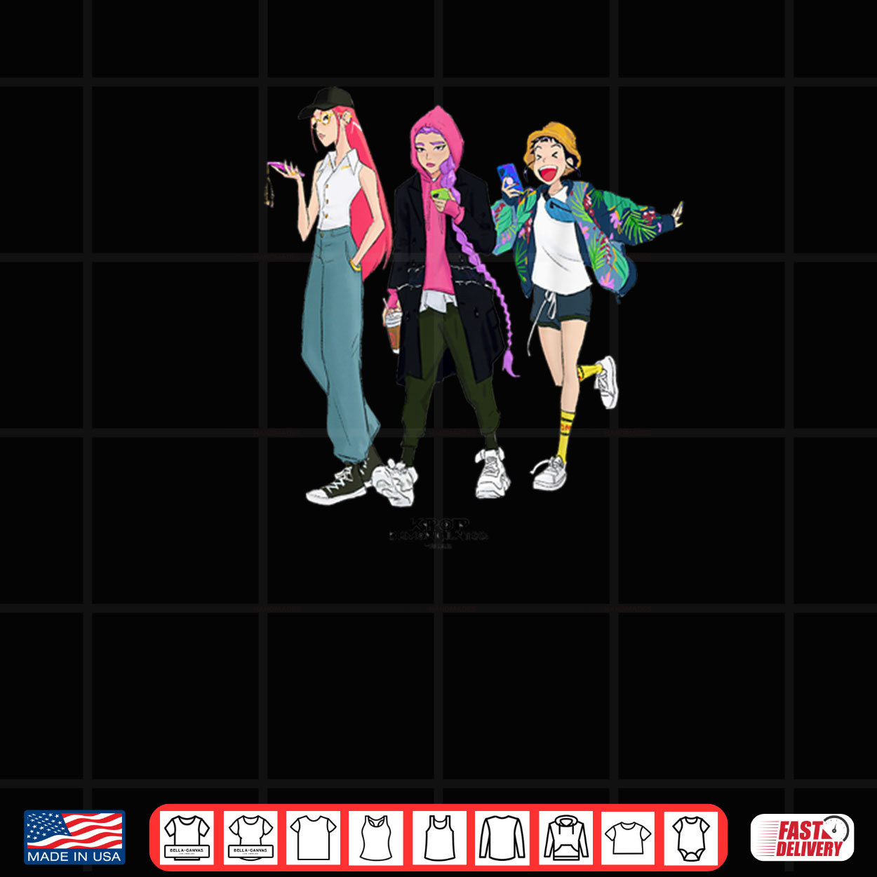 HUNTRIX Girls Street Style KPop Demon Hunter Shirt HUNTRIX Girls Street Style KPop Demon Hunter Shirt