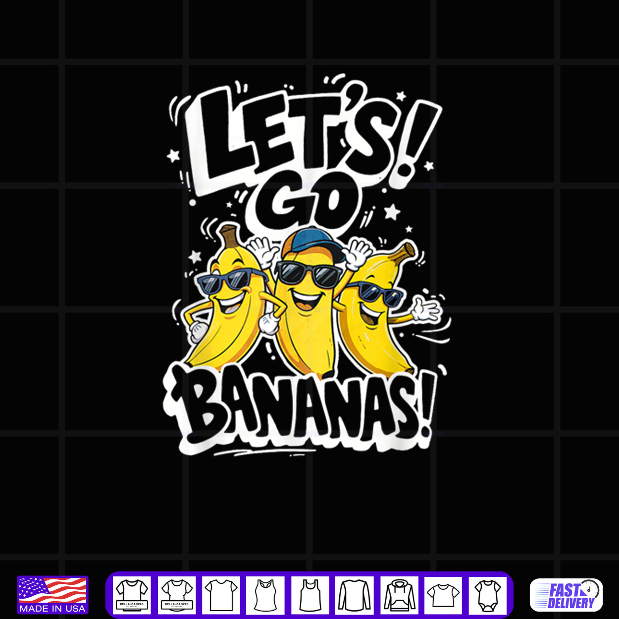 Let’s Go Bananas Funny Fruit Graphic Shirt Let’s Go Bananas Funny Fruit Graphic Shirt
