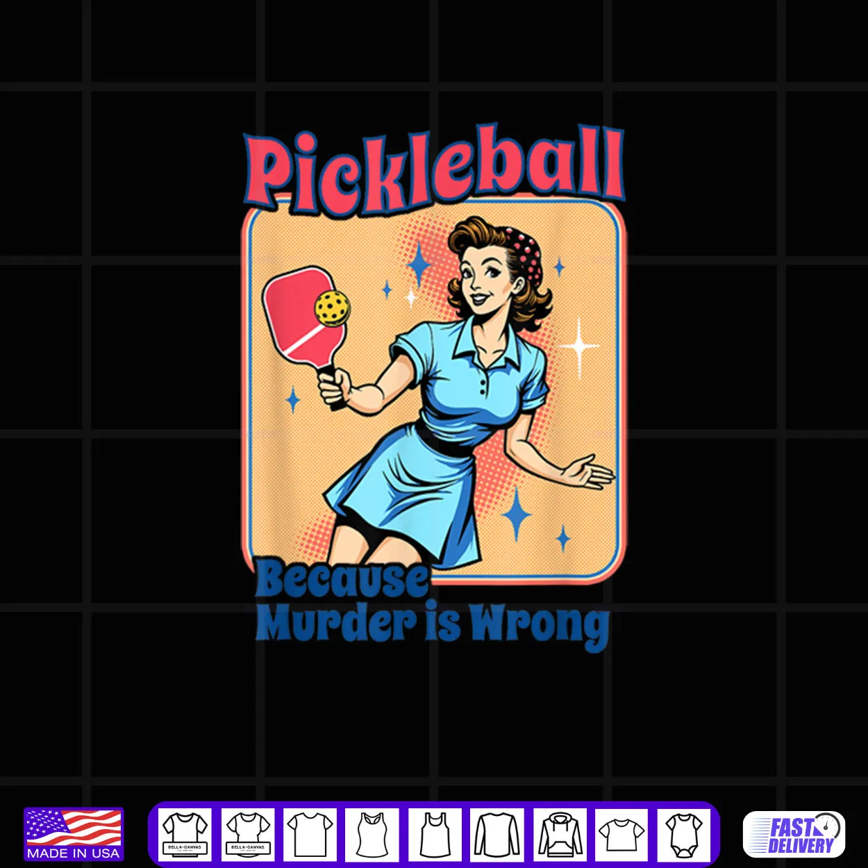 Retro Pickleball Because Murder Is Wrong Shirt Retro Pickleball Because Murder Is Wrong Shirt