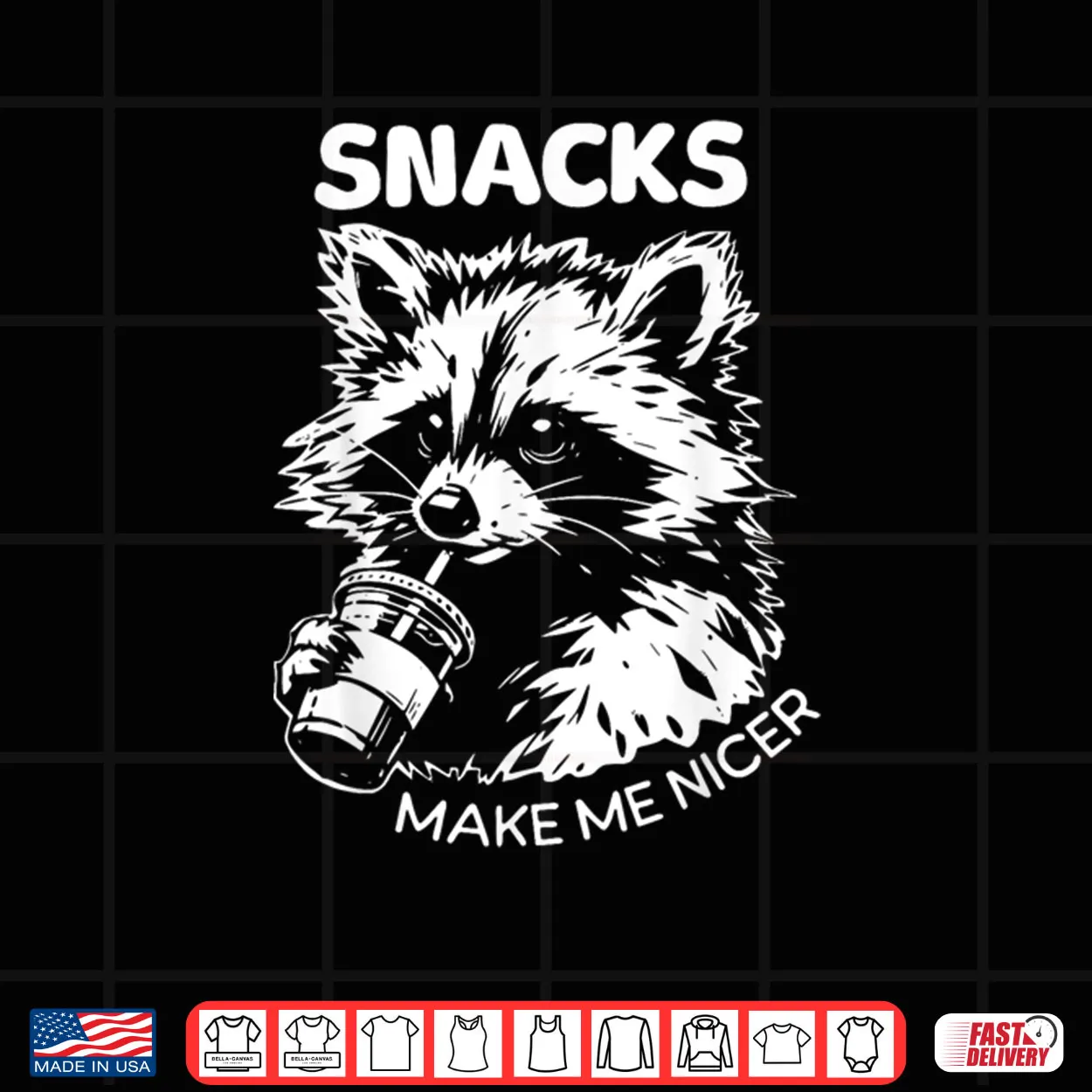 Retro Snacks Make Me Nicer Raccoon Meme Animal Sarcastic Shirt Retro Snacks Make Me Nicer Raccoon Meme Animal Sarcastic Shirt