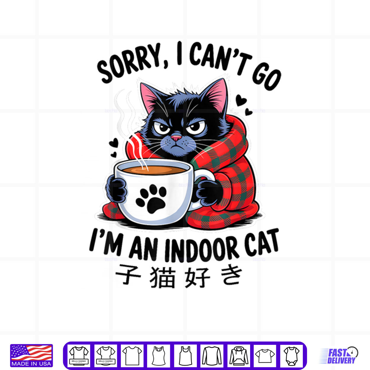 Sorry I Can’t Go I’m an Indoor Cat Funny Indoor Kitten Lover Shirt Sorry I Can’t Go I’m an Indoor Cat Funny Indoor Kitten Lover Shirt