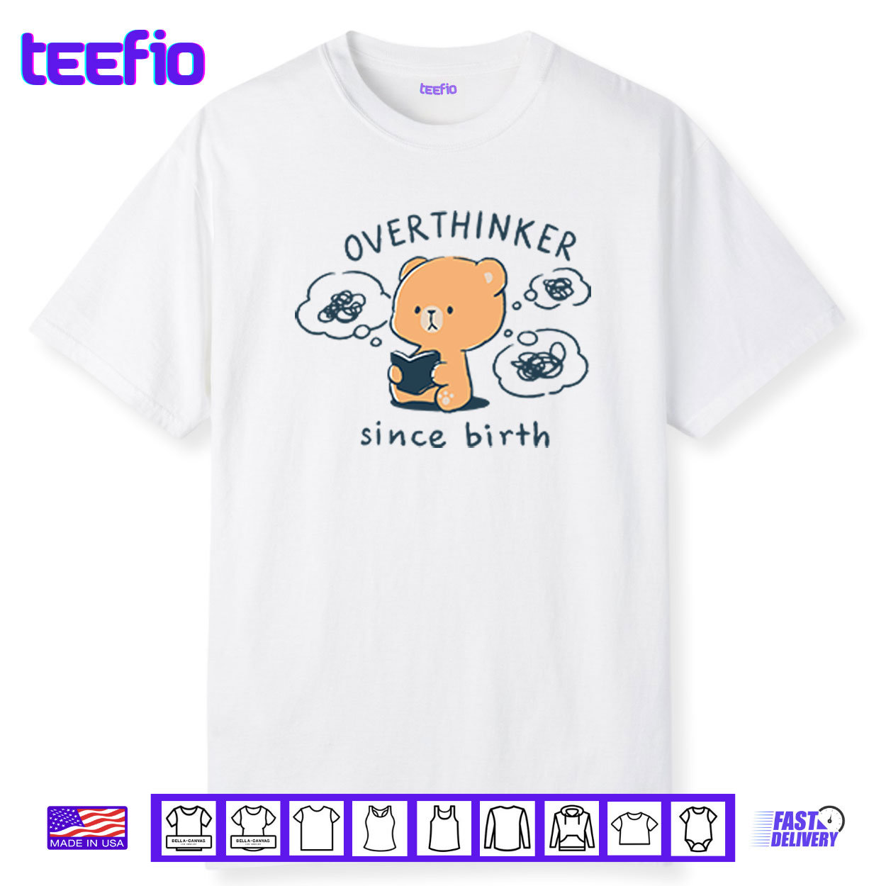 Mocha Bear Overthinker Since Birth Shirt Mocha Bear Overthinker Since Birth Shirt