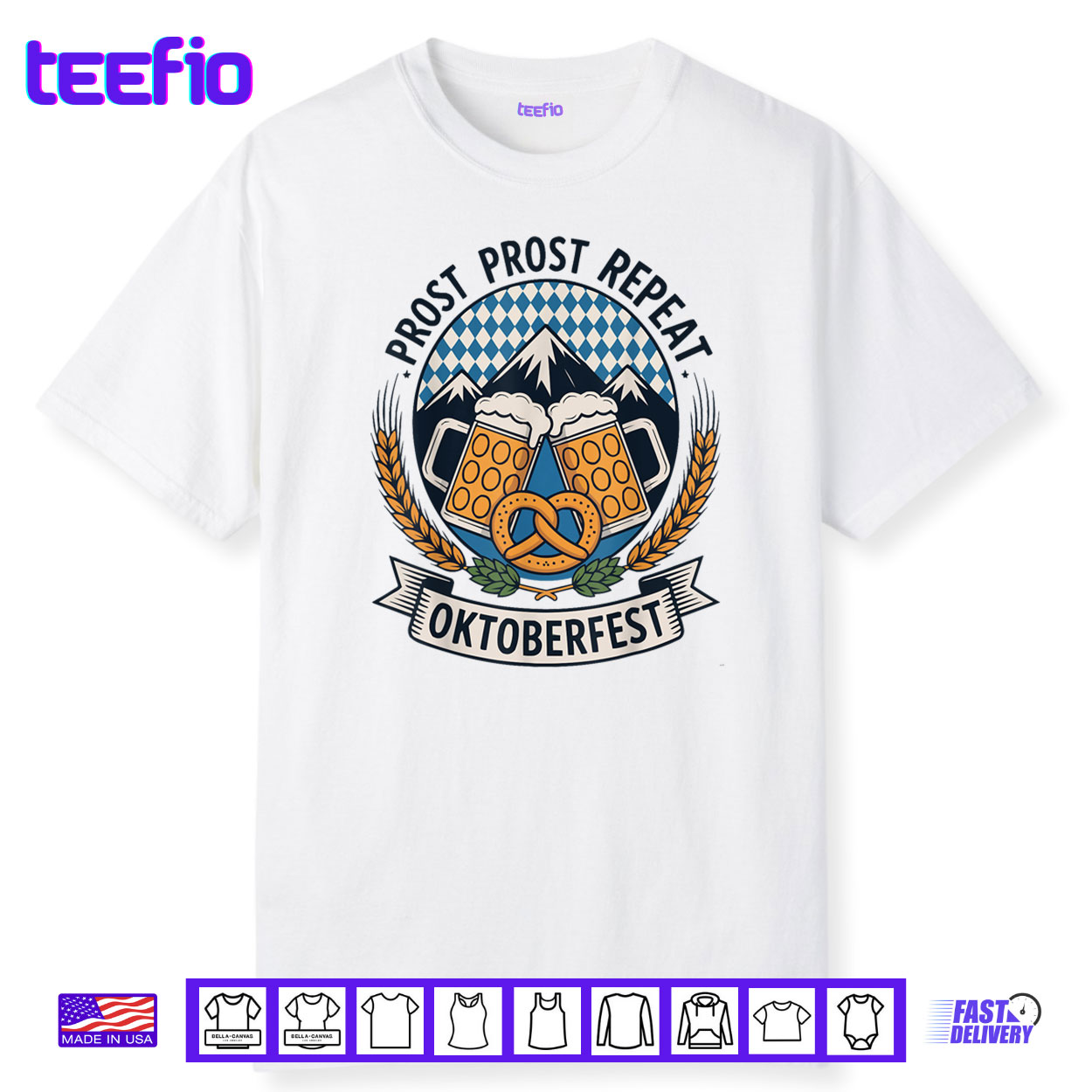 Prost Prost Repeat Oktoberfest Beer Pretzel Bavaria Munich Shirt Prost Prost Repeat Oktoberfest Beer Pretzel Bavaria Munich Shirt