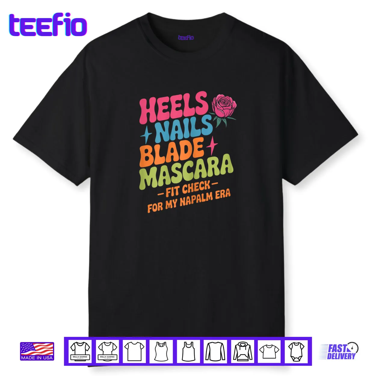 Retro Napalm Era Fit Check Heels Nails Blade Mascara Makeup Shirt Retro Napalm Era Fit Check Heels Nails Blade Mascara Makeup Shirt