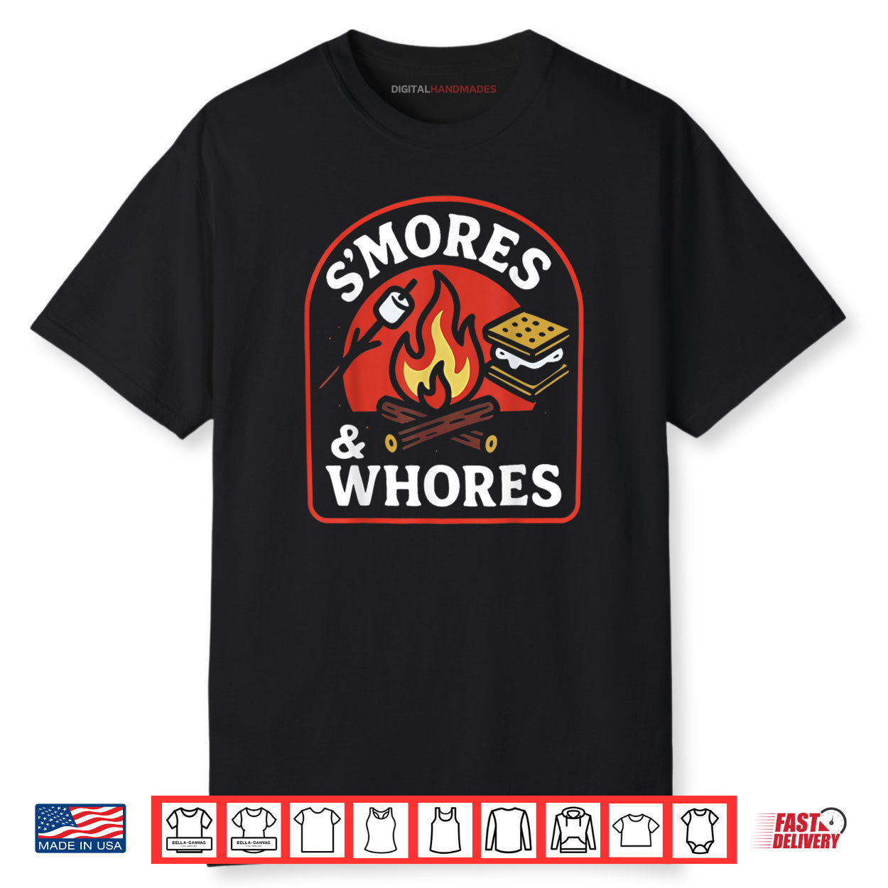 S’Mores and Whores Marshmallows Campfire Camping Shirt S’Mores and Whores Marshmallows Campfire Camping Shirt