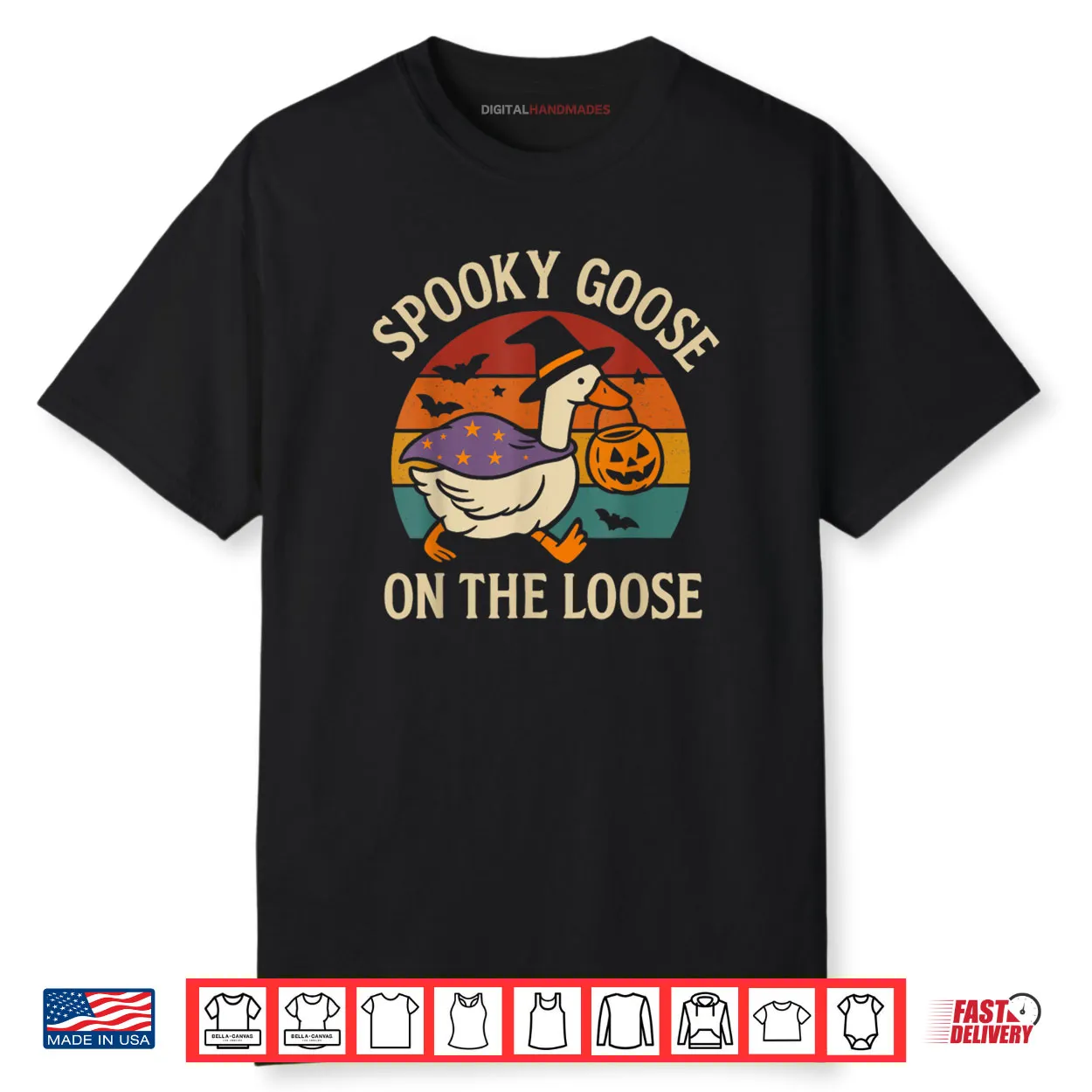 Spooky Goose On The Loose Funny Halloween Retro Shirt Spooky Goose On The Loose Funny Halloween Retro Shirt