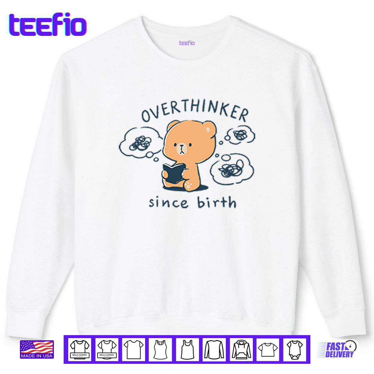 Mocha Bear Overthinker Since Birth Shirt Mocha Bear Overthinker Since Birth Shirt