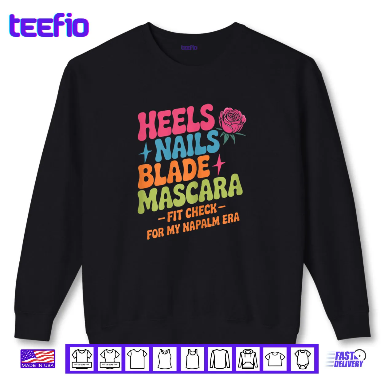 Retro Napalm Era Fit Check Heels Nails Blade Mascara Makeup Shirt Retro Napalm Era Fit Check Heels Nails Blade Mascara Makeup Shirt