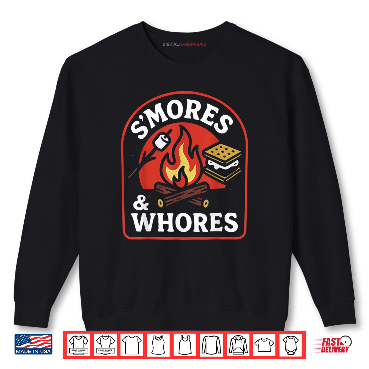 S’Mores and Whores Marshmallows Campfire Camping Shirt S’Mores and Whores Marshmallows Campfire Camping Shirt