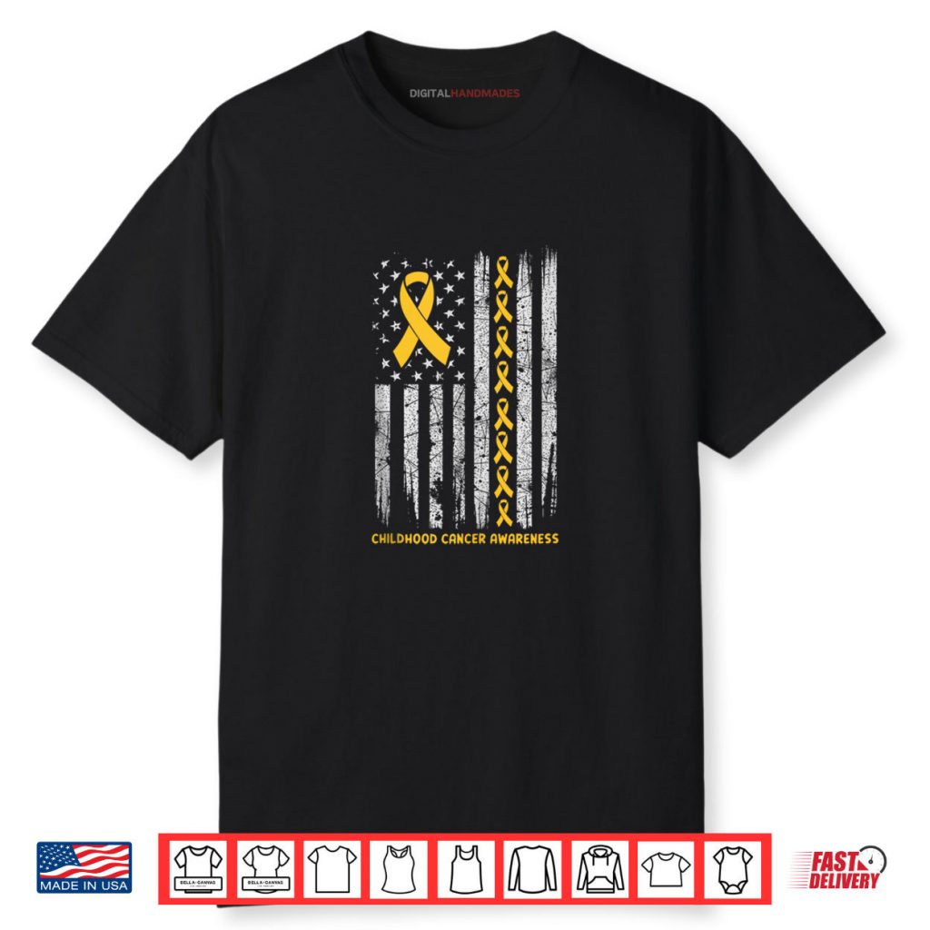 American Flag Childhood Cancer Awareness Warrior Fighter Shirt 1 American Flag Childhood Cancer Awareness Warrior Fighter Shirt