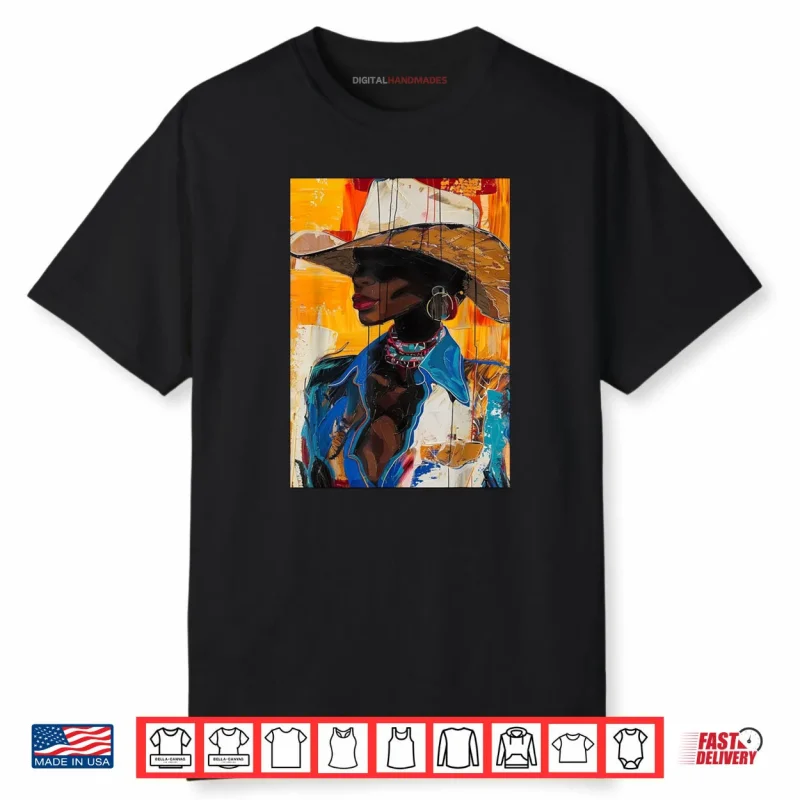 Black Cowgirl Painting Art Western Rodeo Melanin Shirt