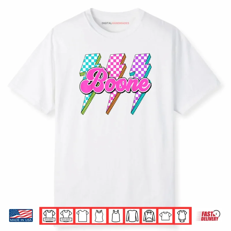 Boone Lightning Bolt Checkered I Love Boone 80’s Vintage Shirt