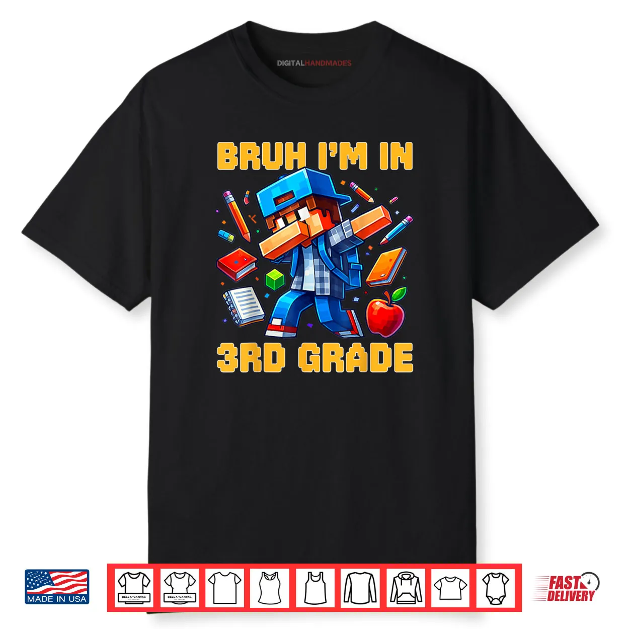 Bruh I’m in 3rd Grade Dabbing Boys Kids Gamer Back To School Shirt