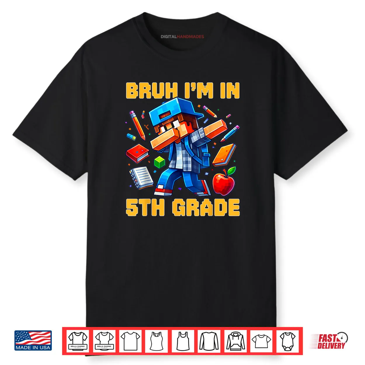 Bruh I’m in 5th Grade Dabbing Boys Kids Gamer Back To School Shirt