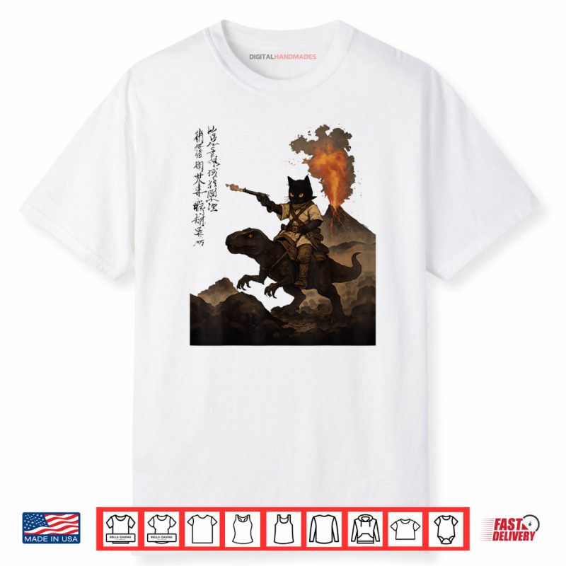 Calligraphy Cat Dinosaur Volcanic Eruption Cat