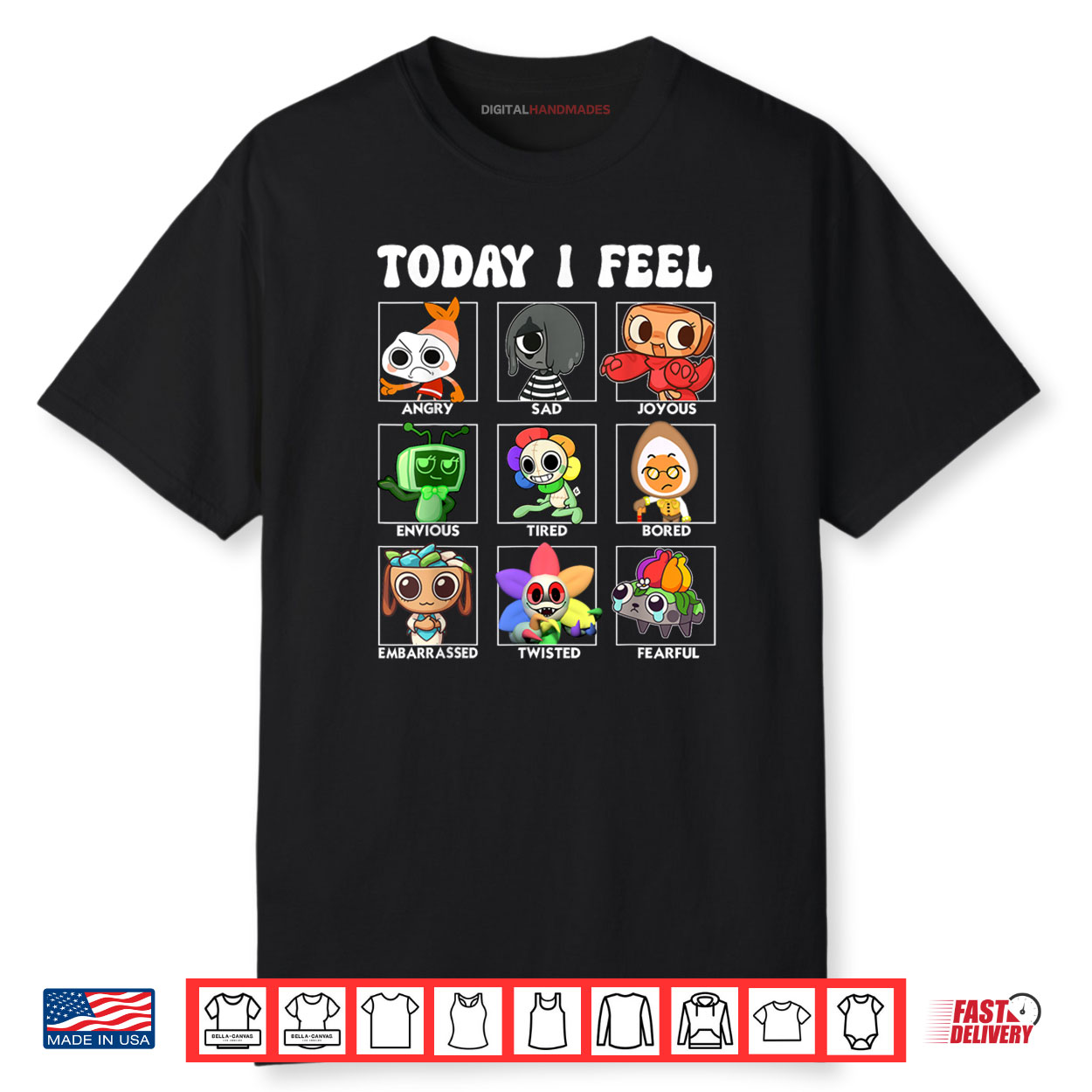 Dandy’s Toons Kids World Characters Today I Feel Panels Shirt