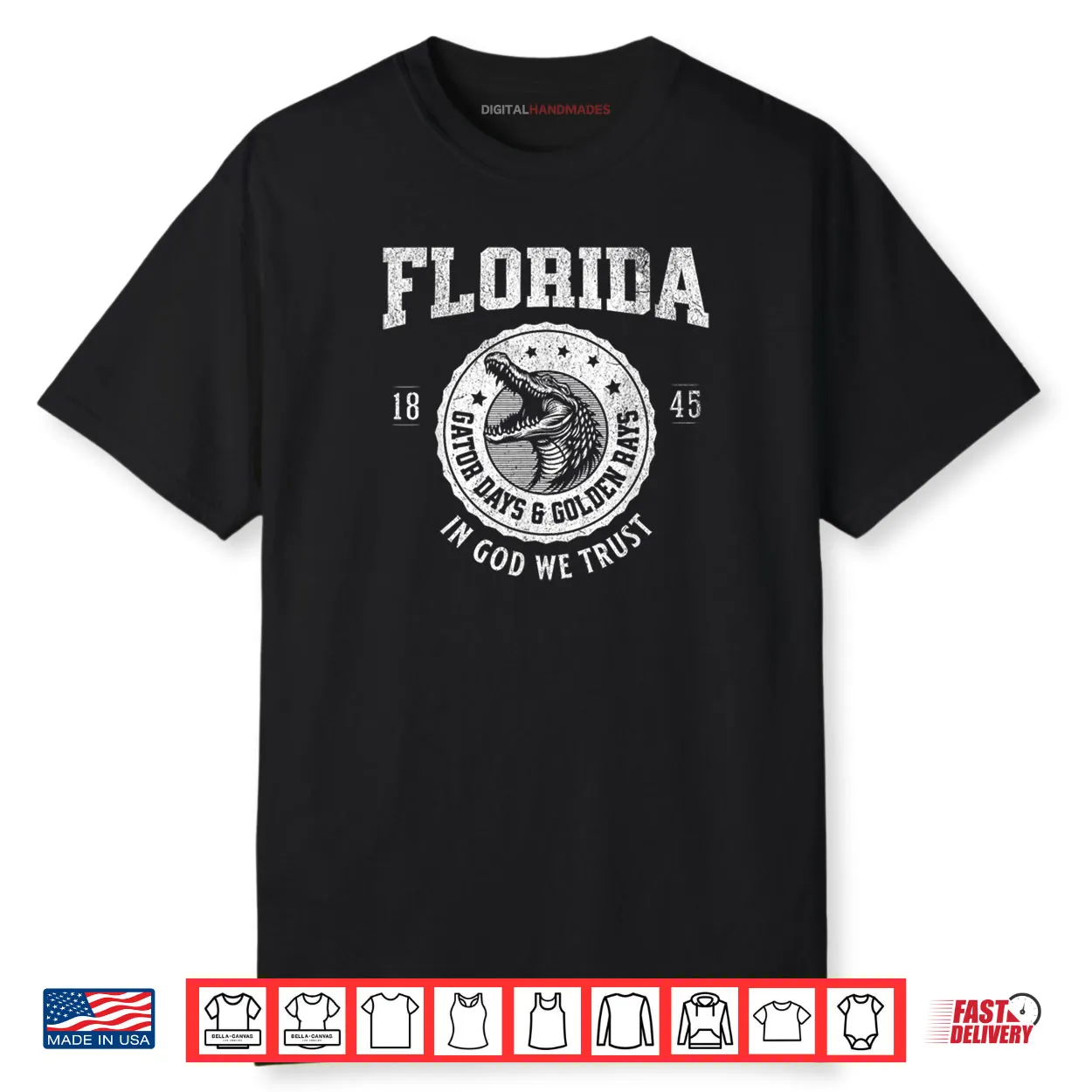 Florida Gator Days & Golden Rays Retro Alligator Head Shirt