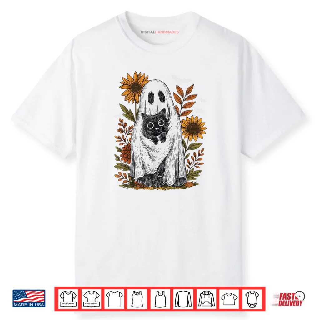 Funny Ghost Holding Black Cat Halloween Ghost Cat Lovers Shirt 1 Funny Ghost Holding Black Cat Halloween Ghost Cat Lovers Shirt