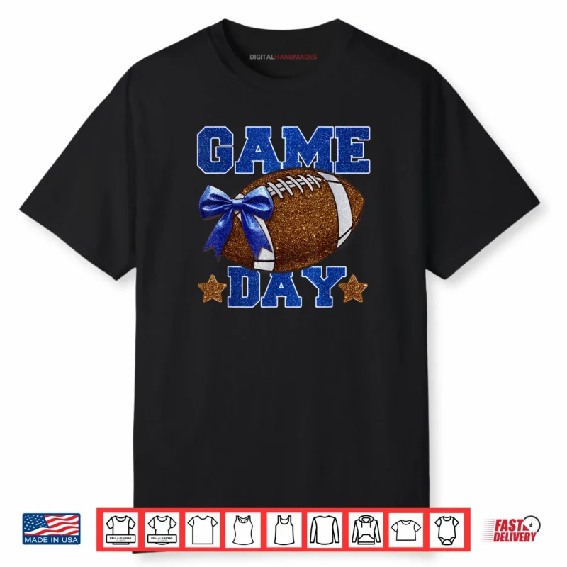 Game Day Football Season Mama Girl Blue Gold Vibes Shirt