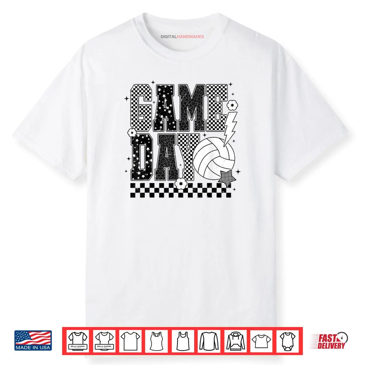 Game Day Volleyball Checkered Funny Volleyball Shirt