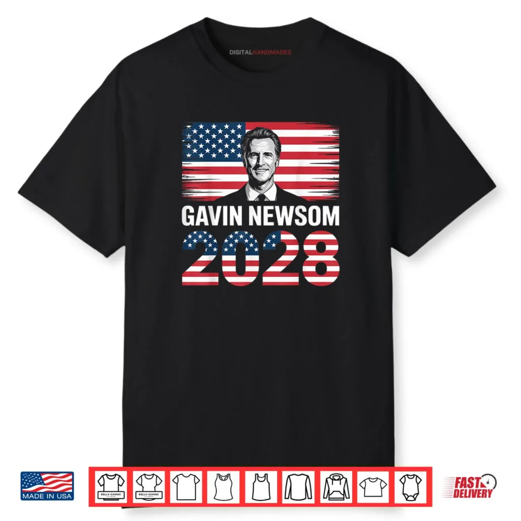 Gavin Newsom 2028 for President 48 American Flag Patriotic Shirt 1 Gavin Newsom 2028 for President 48 American Flag Patriotic Shirt