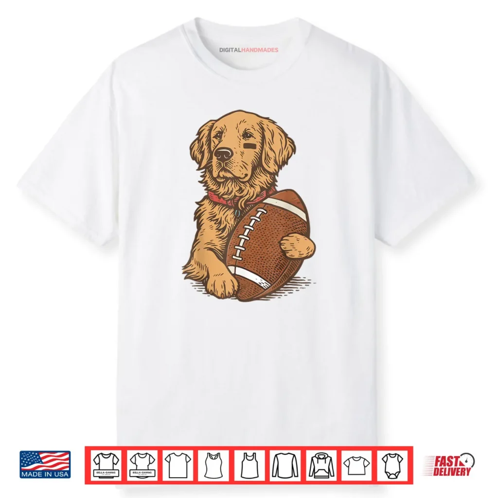 Golden Retriever Dog Football Game Day Touchdown Season Shirt