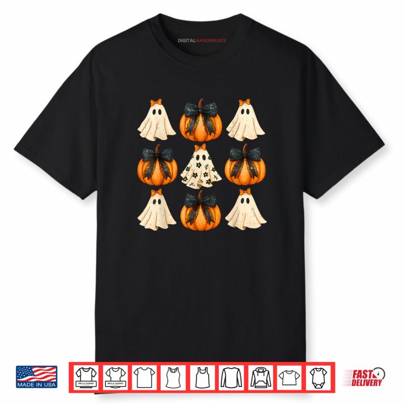 Halloween Coquette Bow Pumpkin Ghost Spooky Boo Shirt