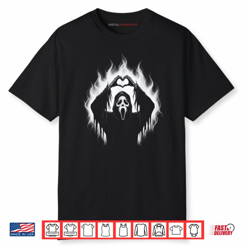 Halloween Scary Face Horror Creepy Ghost Heart Hands Spooky Shirt