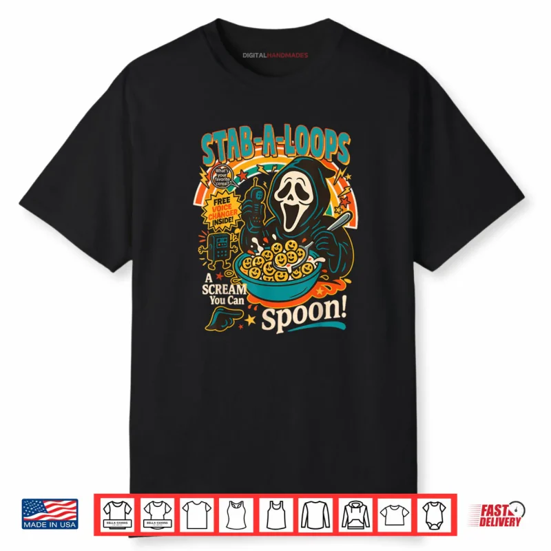 Horror Funny Ghost Stab A Loops Horror Cereal Halloween Shirt