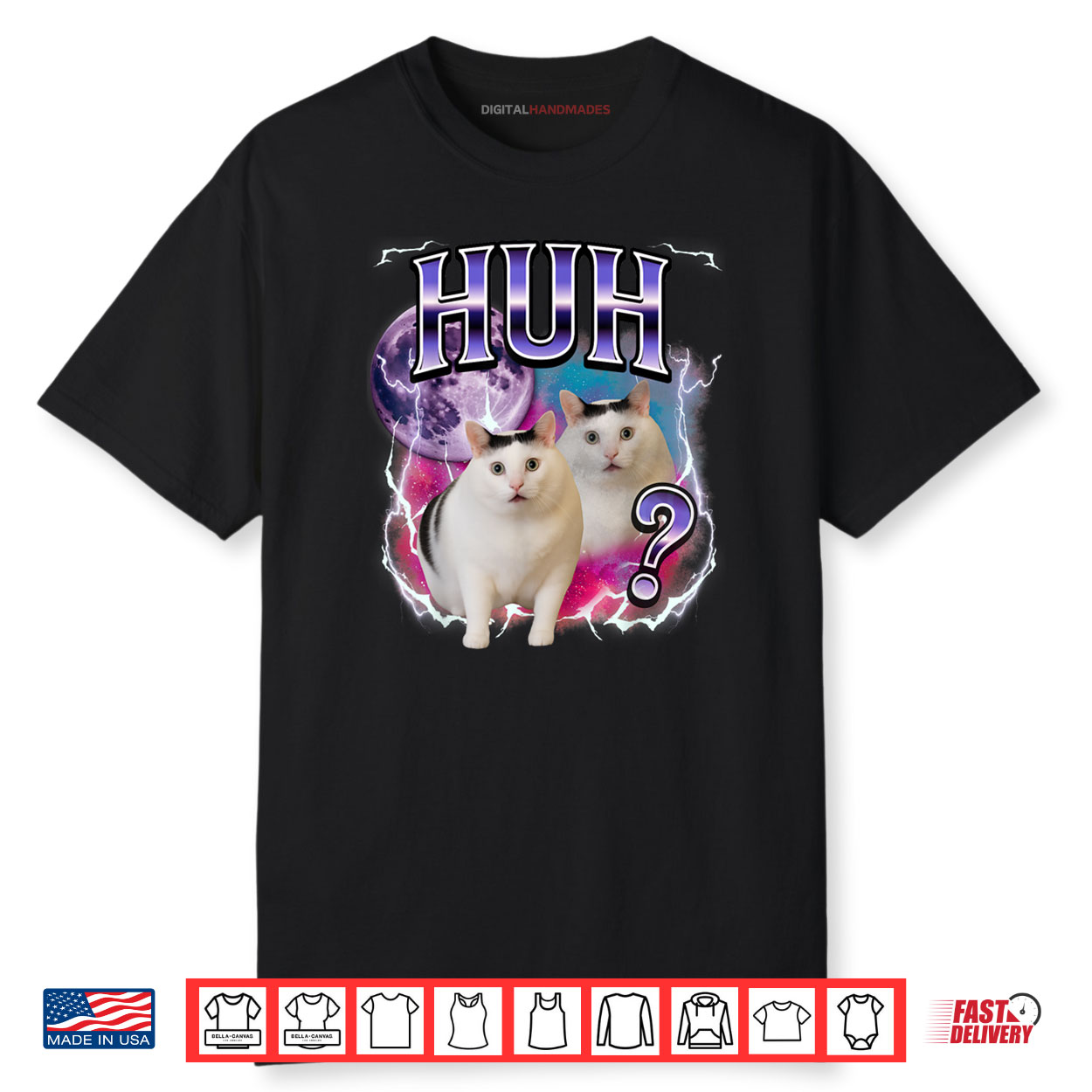 Huh Cat Chonky Meme Funny Confused Cat Meme Lovers Shirt