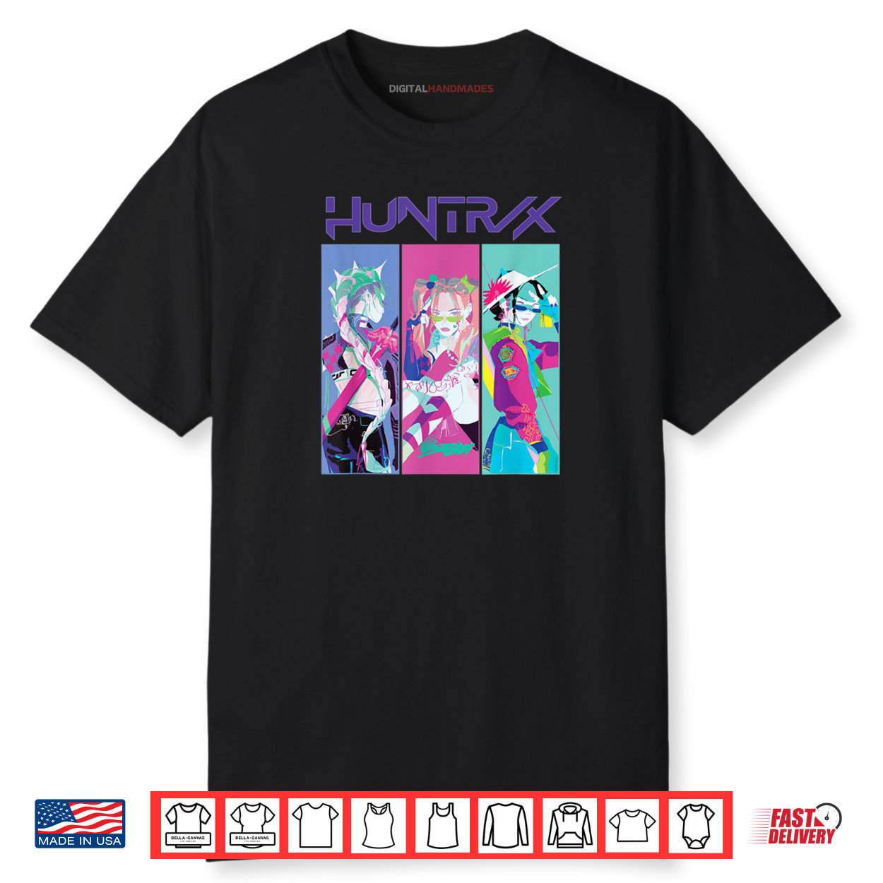 HUNTRIX Girls Cyberpunk Style K Pop Demon Hunter Shirt