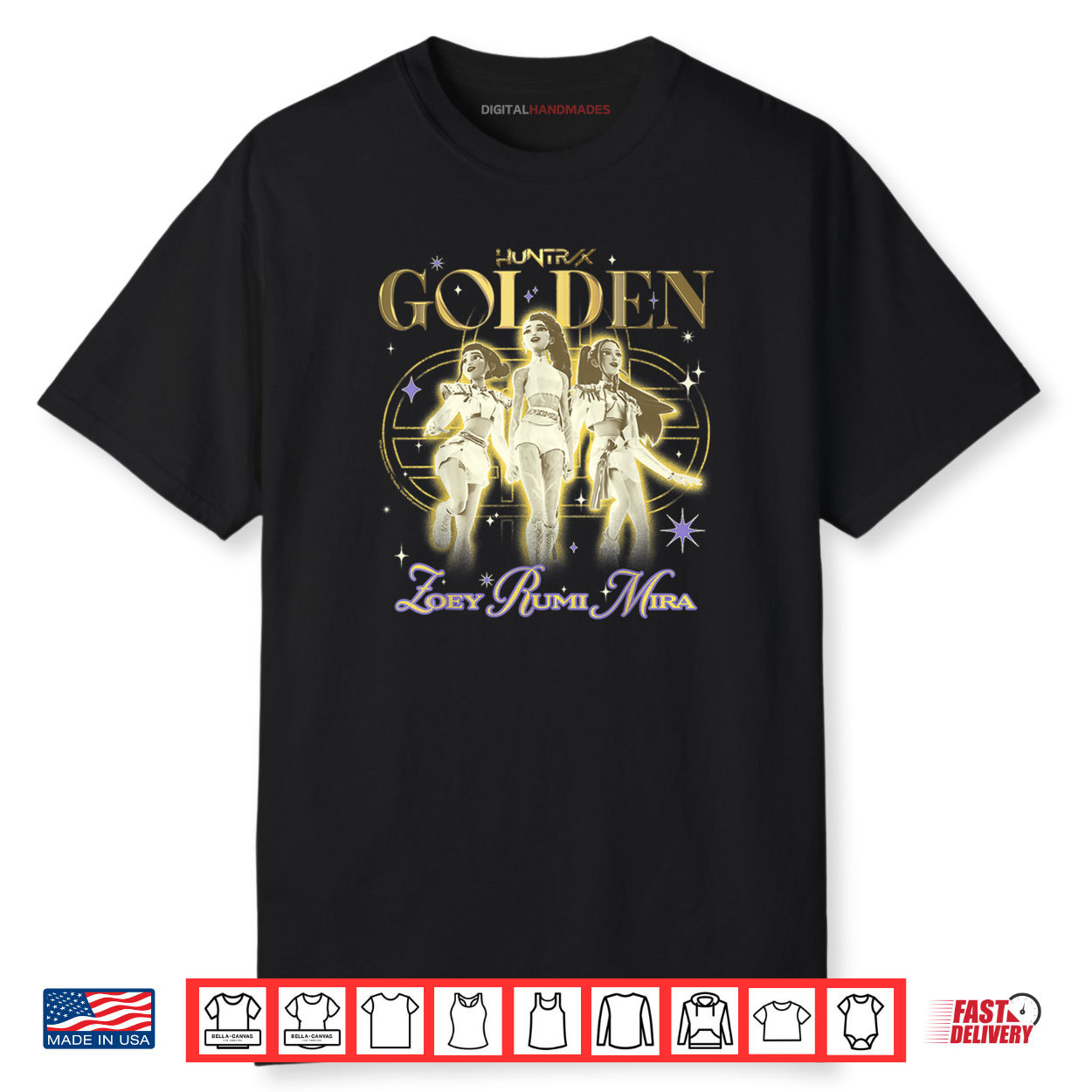 Huntrix Golden Zoey Rumi Mira Retro Shirt