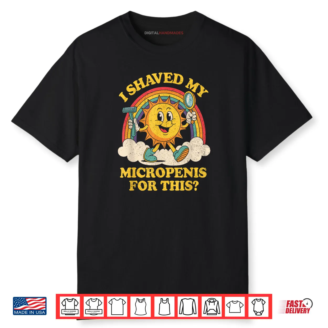 I Shaved My Micropenis Retro Embarrassing Small Penis Sun Shirt