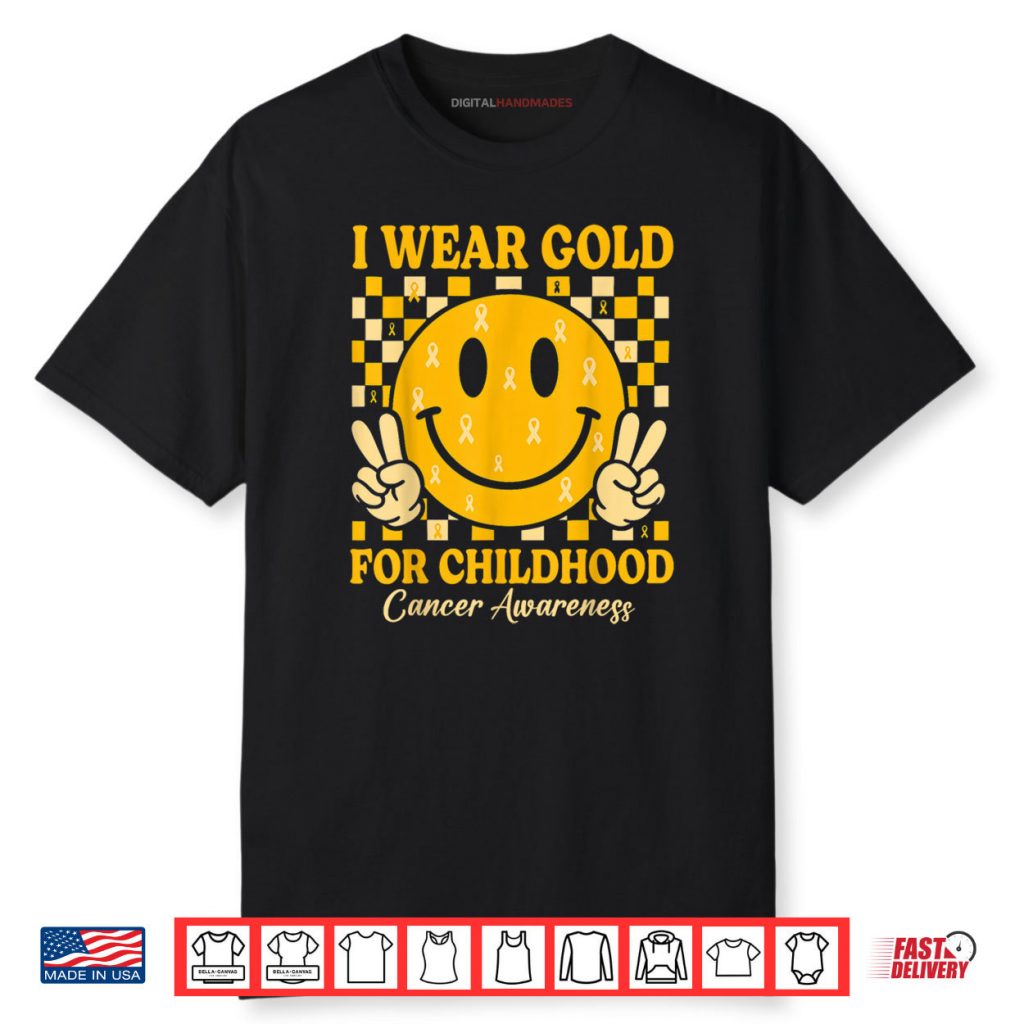 I Wear Gold for Childhood Cancer Awareness Gold Ribbon Shirt 1 I Wear Gold for Childhood Cancer Awareness Gold Ribbon Shirt