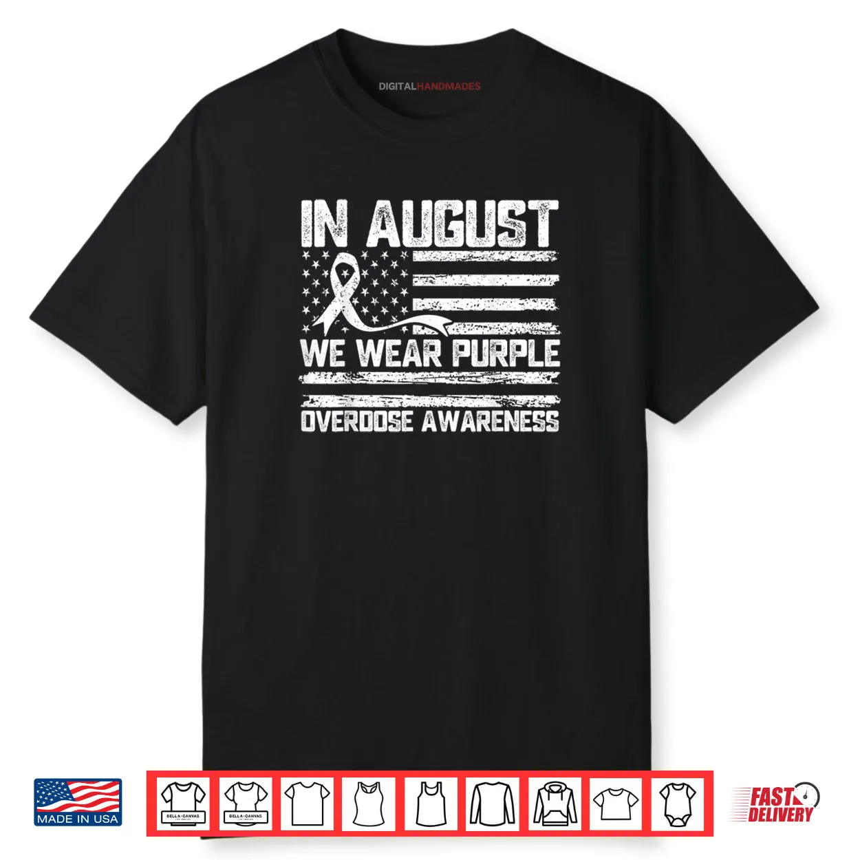 in August We Wear Purple Overdose Awareness Month Shirt