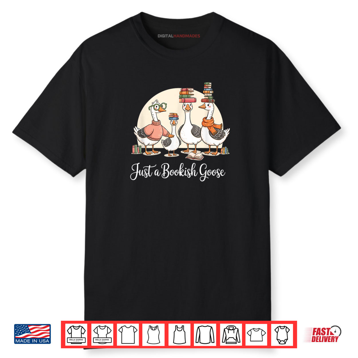 Just a Bookish Goose Funny Library Lovers Bookworms Shirt