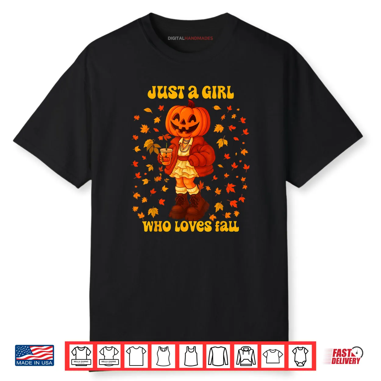 Just A Girl Who Loves Fall Pumpkin Head Autumn Shirt