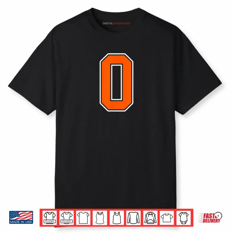 Orange White Number 0 Jersey Player Uniform Shirt