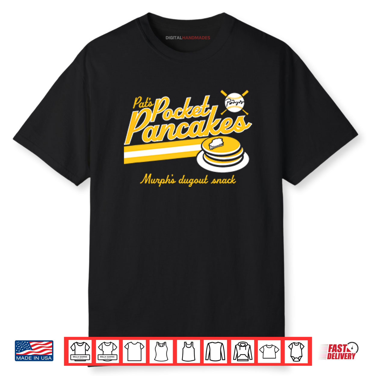 Pat Murphy Pocket Pancakes Murphy’s Dugout Snack Shirt