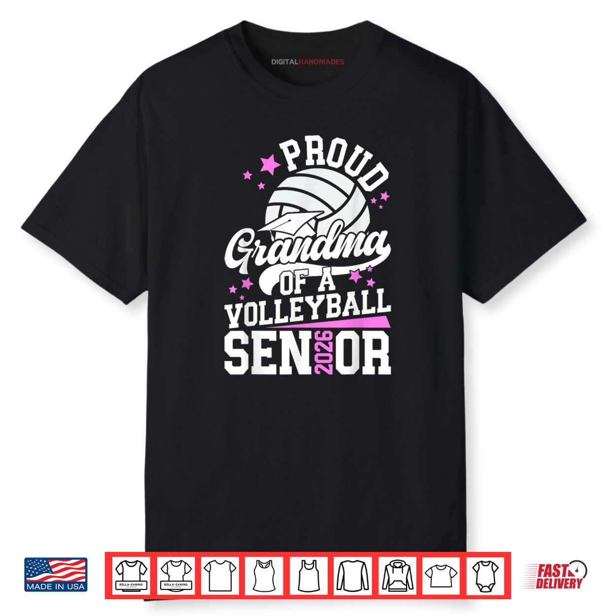 Proud Grandma of A Volleyball Senior Grandma 2026 Shirt