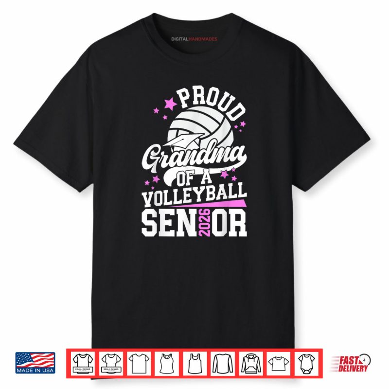 Proud Grandma of A Volleyball Senior Grandma 2026 Shirt