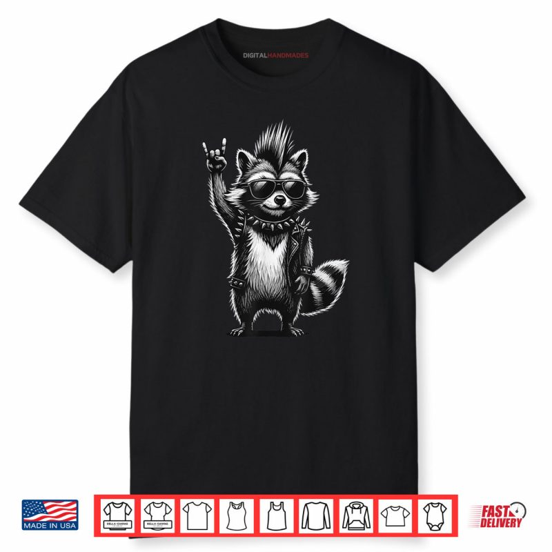 Raccoon Punk Rock Music Shirt