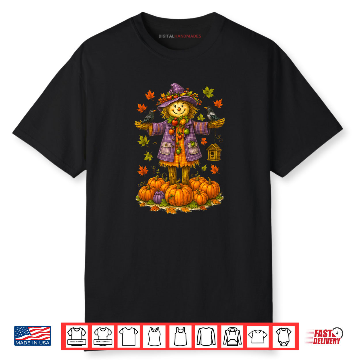 Scarecrow Autumn Harvest Fall Season Pumpkin Thanksgiving Shirt