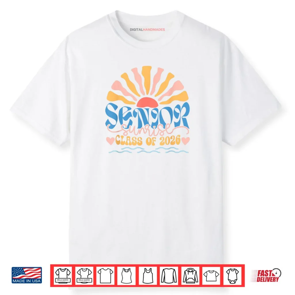 Senior Sunrise 2026 Boho Colorful High School Jenior Retro Shirt 1 Senior Sunrise 2026 Boho Colorful High School Jenior Retro Shirt