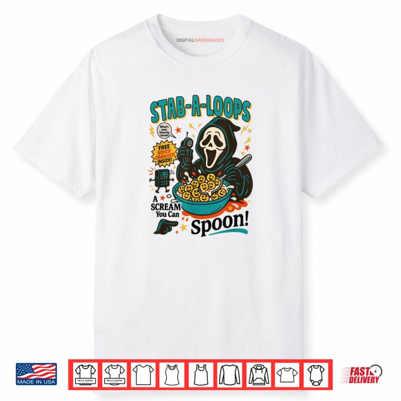 Stab A Loops Horror Cereal Box Halloween Killer Breakfast Shirt